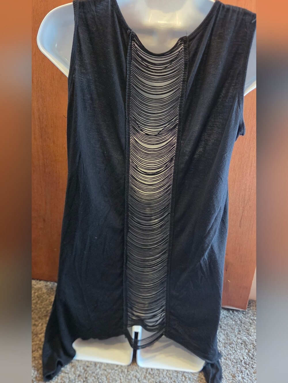 Firm Belief Black Skull Graphic Tank Top Open Back Detail SzL - Picture 5 of 5
